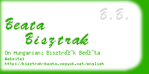 beata bisztrak business card